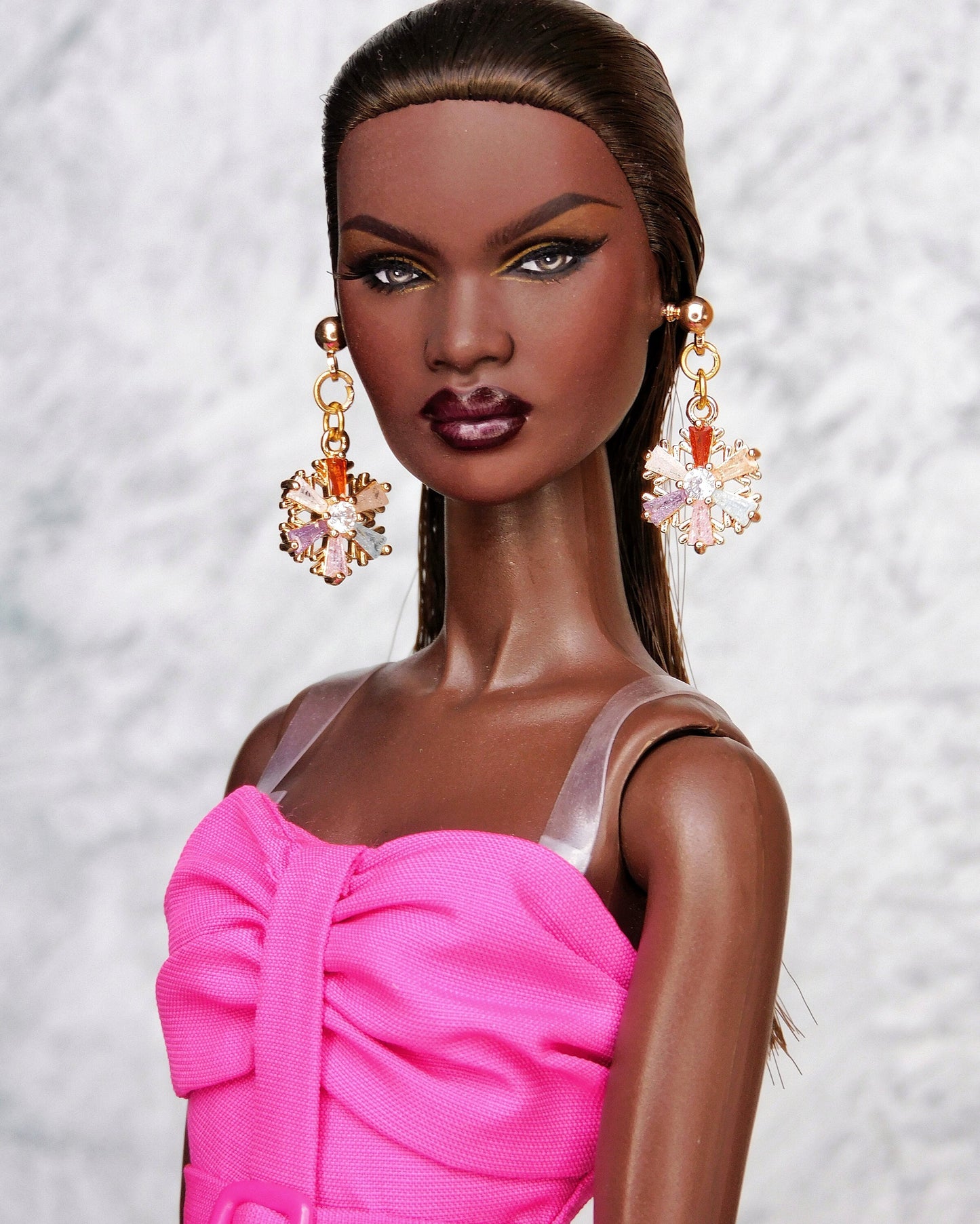 Multicolor snowflake earrings for Integrity Toys dolls