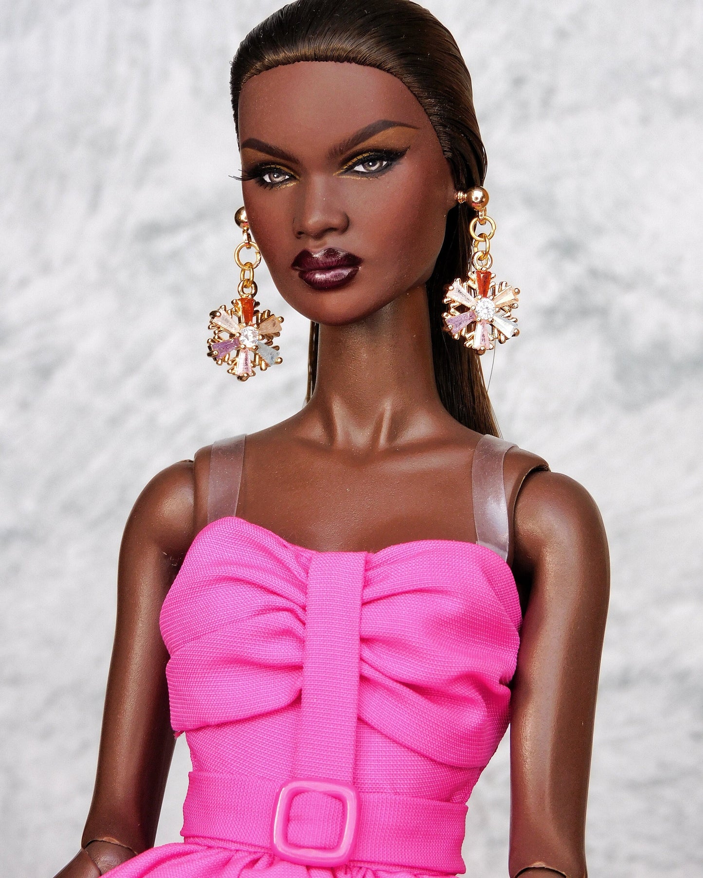 Multicolor snowflake earrings for Integrity Toys dolls