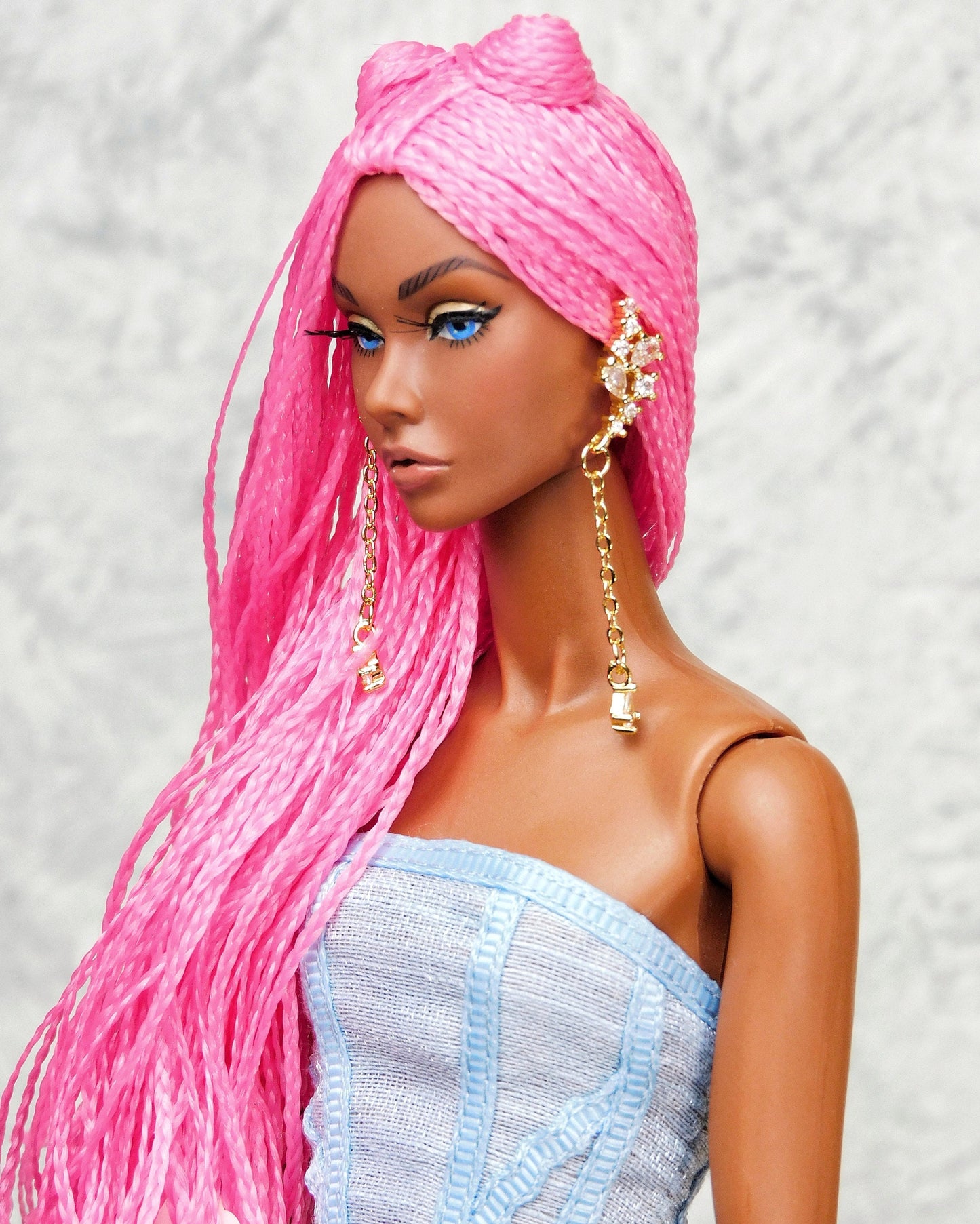 Earcuff with chain earrings for Integrity Toys dolls Poppy Parker Fashion Royalty Nu Face Barbie Silkstone