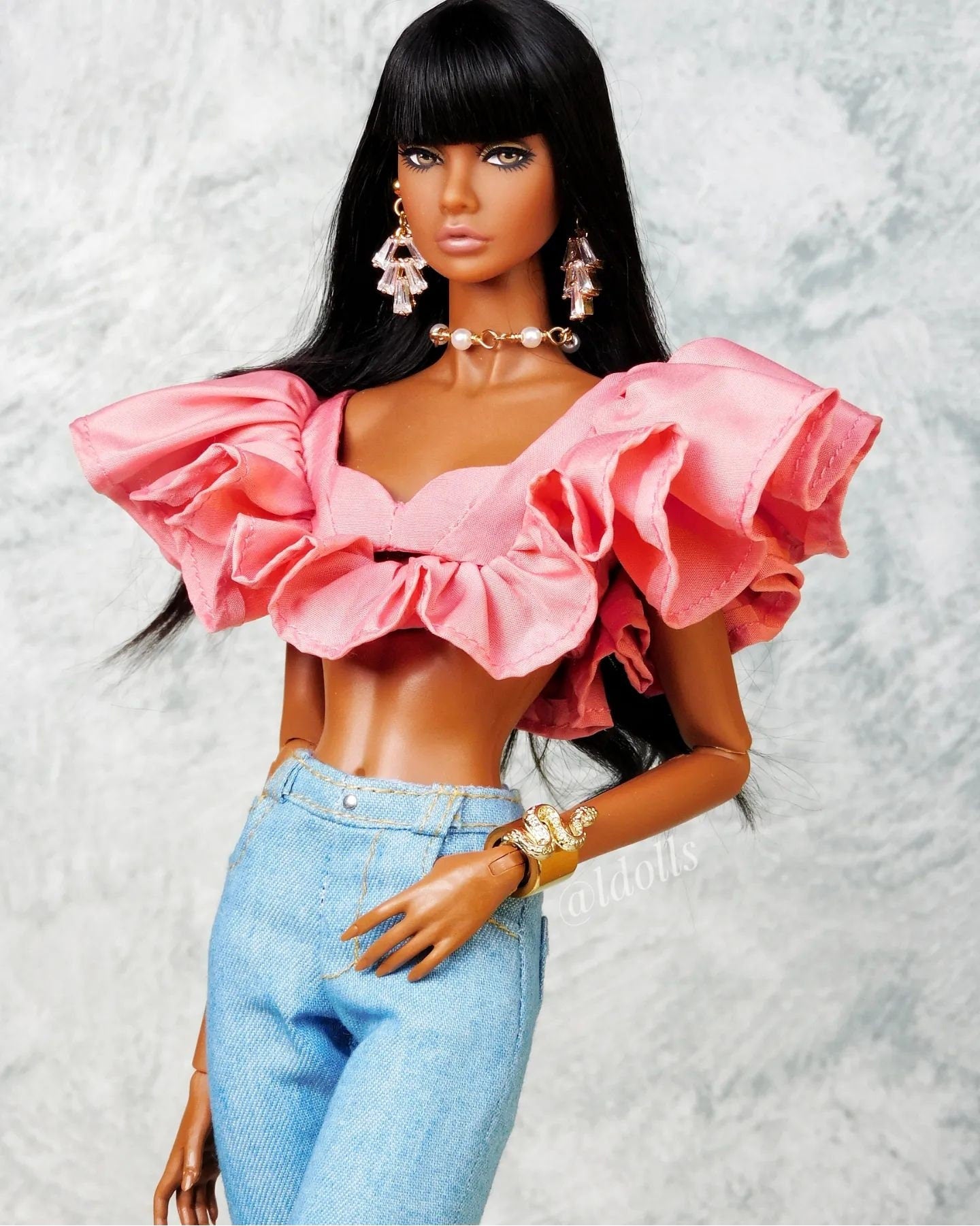 Sparkly earrings for Integrity Toys Poppy Parker Fashion Royalty Nu Face Barbie Silkstone dolls