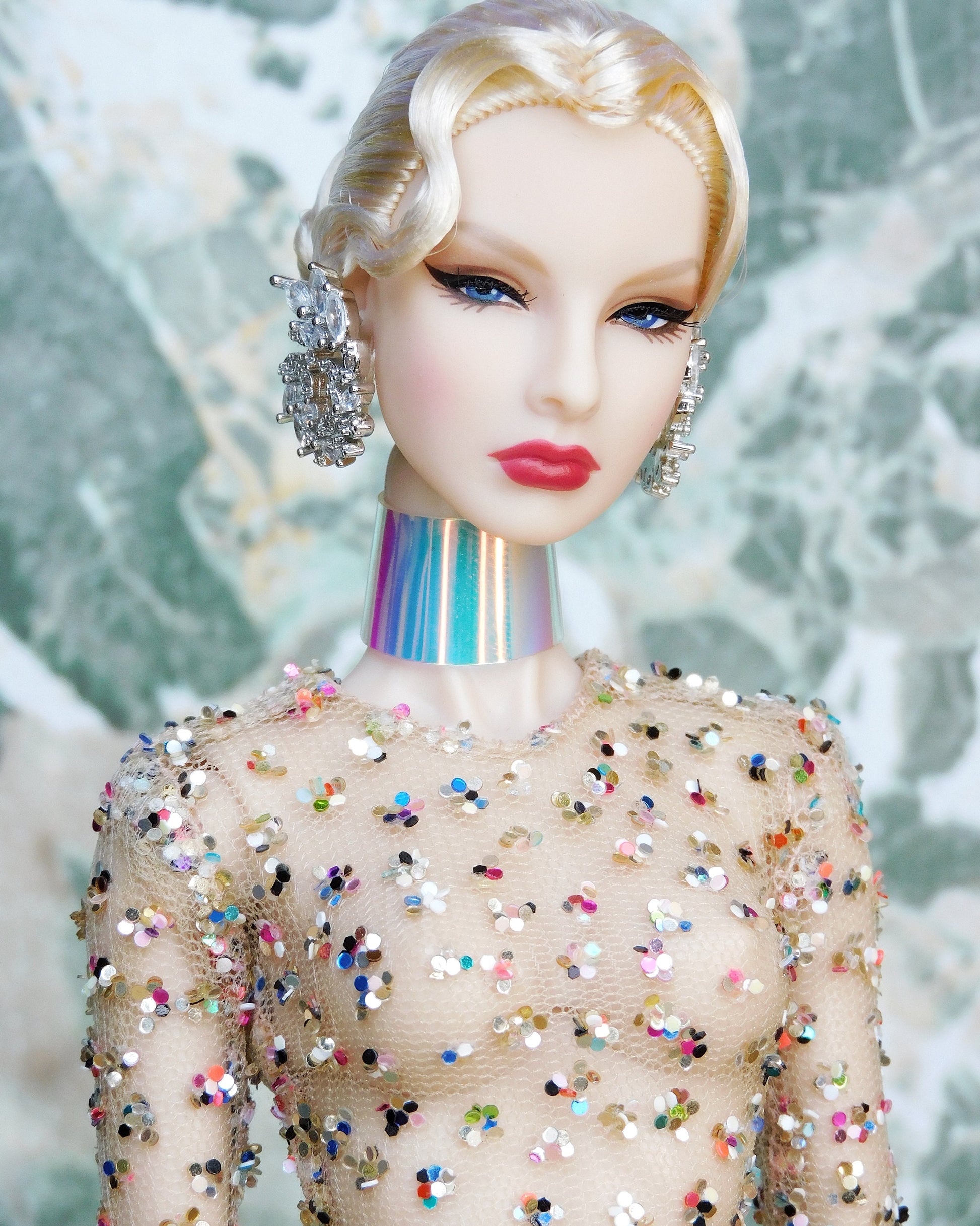 Round earrings for Integrity Toys dolls Poppy Parker Fashion Royalty Nu Face Barbie Silkstone