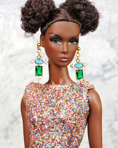 Bizantine earrings for Integrity Toys dolls Poppy Parker Fashion Royalty Nu Face Barbie Silkstone