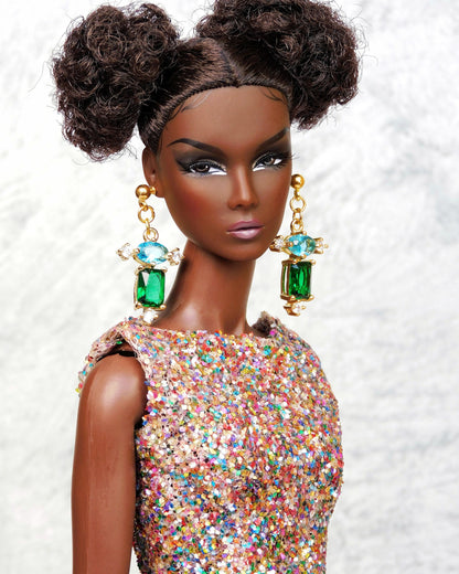 Bizantine earrings for Integrity Toys dolls Poppy Parker Fashion Royalty Nu Face Barbie Silkstone