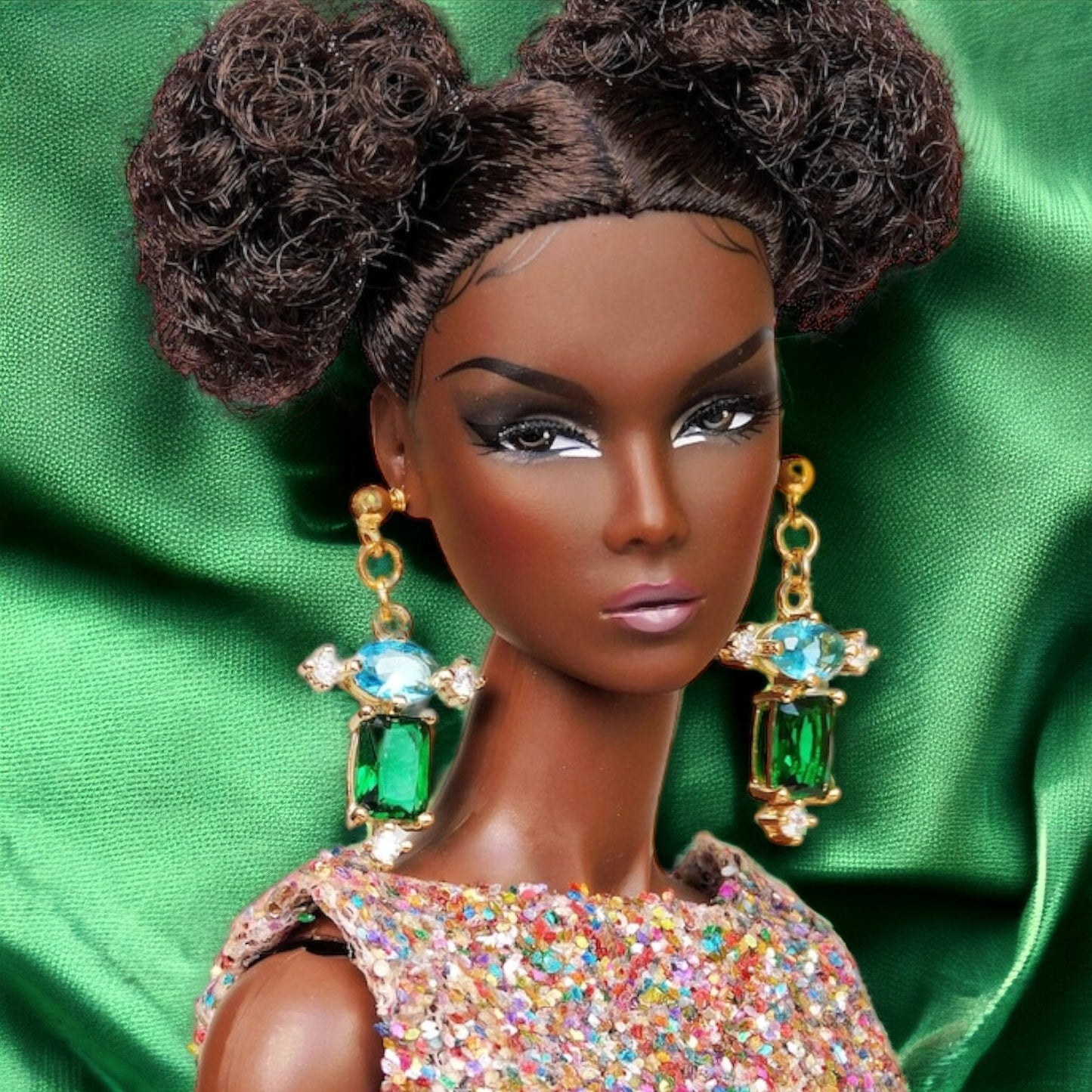 Bizantine earrings for Integrity Toys dolls Poppy Parker Fashion Royalty Nu Face Barbie Silkstone