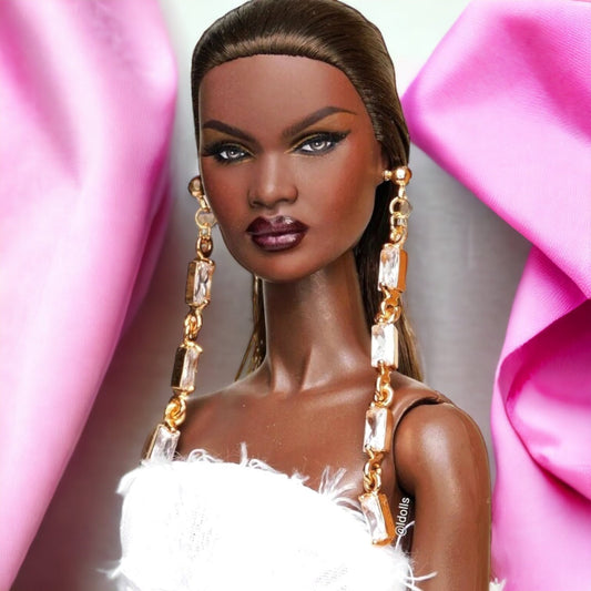 Long drop earrings for Integrity Toys dolls Poppy Parker Fashion Royalty Nu Face Barbie Silkstone