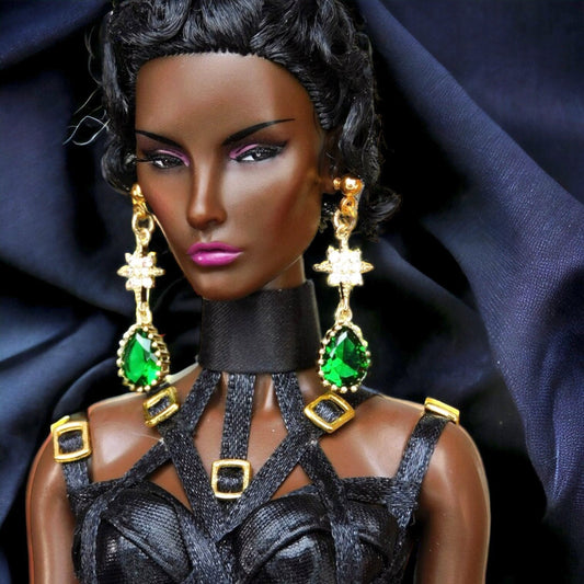 Star and green stone earrings for Integrity Toys dolls