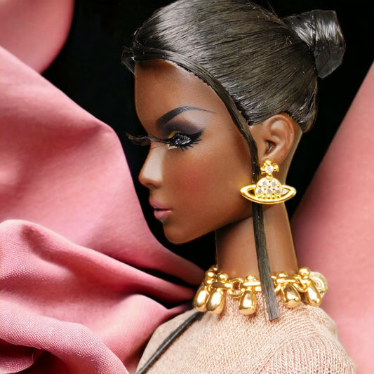 To the planet earrings for Integrity Toys dolls Poppy Parker Fashion Royalty Nu Face Barbie Silkstone