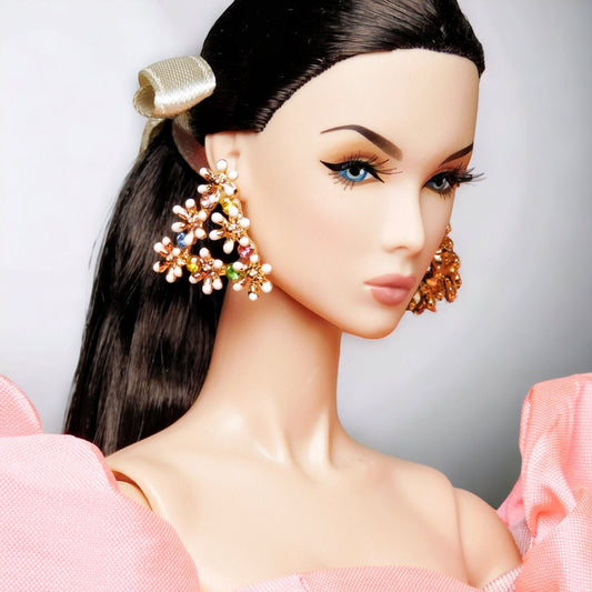 Triangular garden earrings for Integrity Toys dolls Poppy Parker Fashion Royalty Nu Face Barbie Silkstone